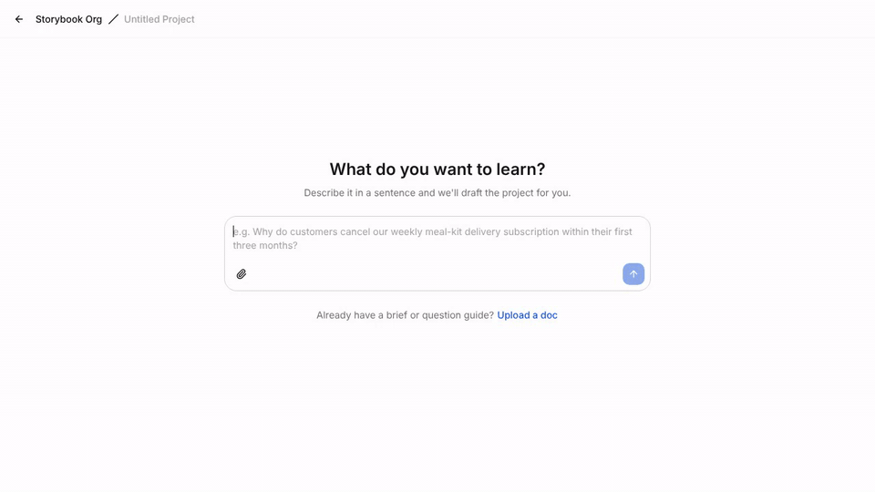 Building a Strella study from one sentence