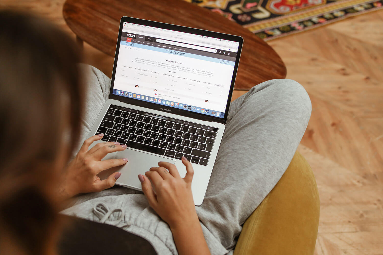 A woman browsing the internet