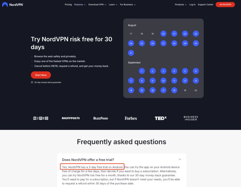 NordVPN (3-day trial for Android only) / Source: SafePaper (EZ Newswire)