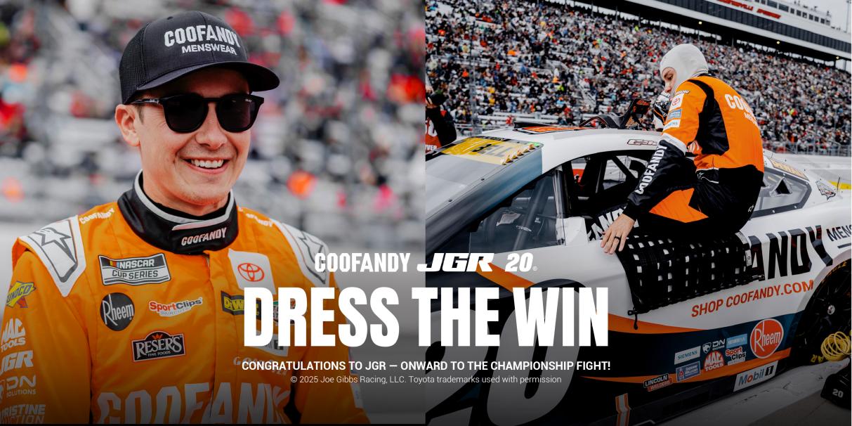COOFANDY Teams Up with JGR Team to Compete in NASCAR Playoffs, Writing Track Glory with Perseverance / Source: COOFANDY (EZ Newswire)