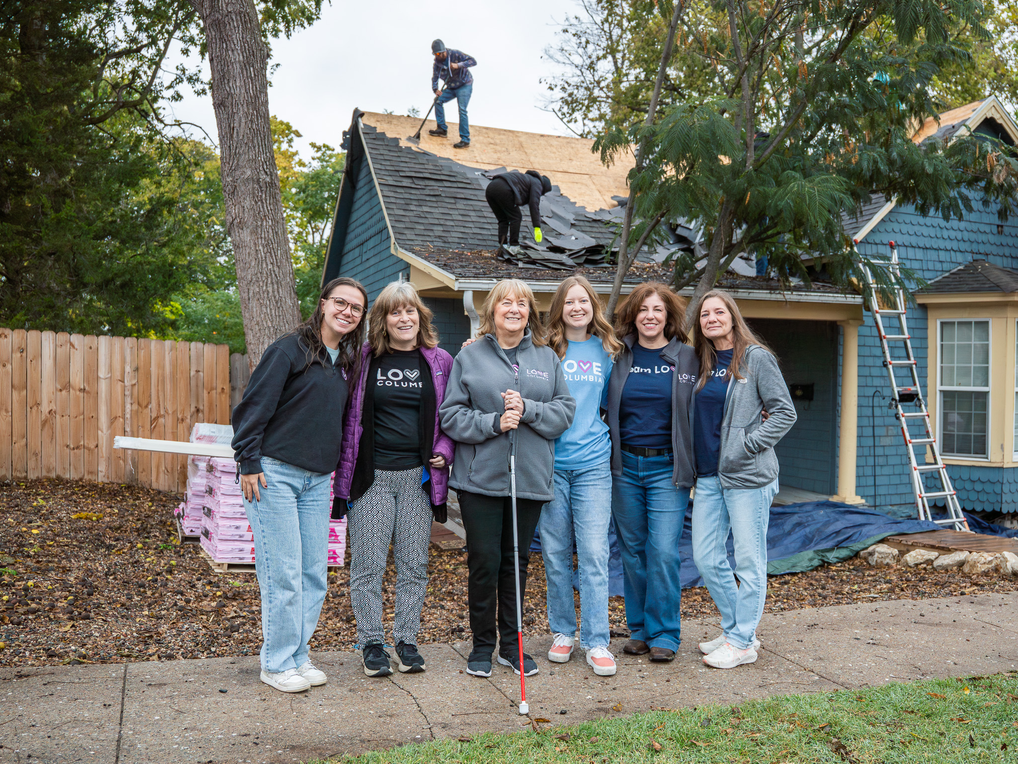 Love Columbia team visiting job site on installation day. / Source: Midwest Roofing (EZ Newswire)