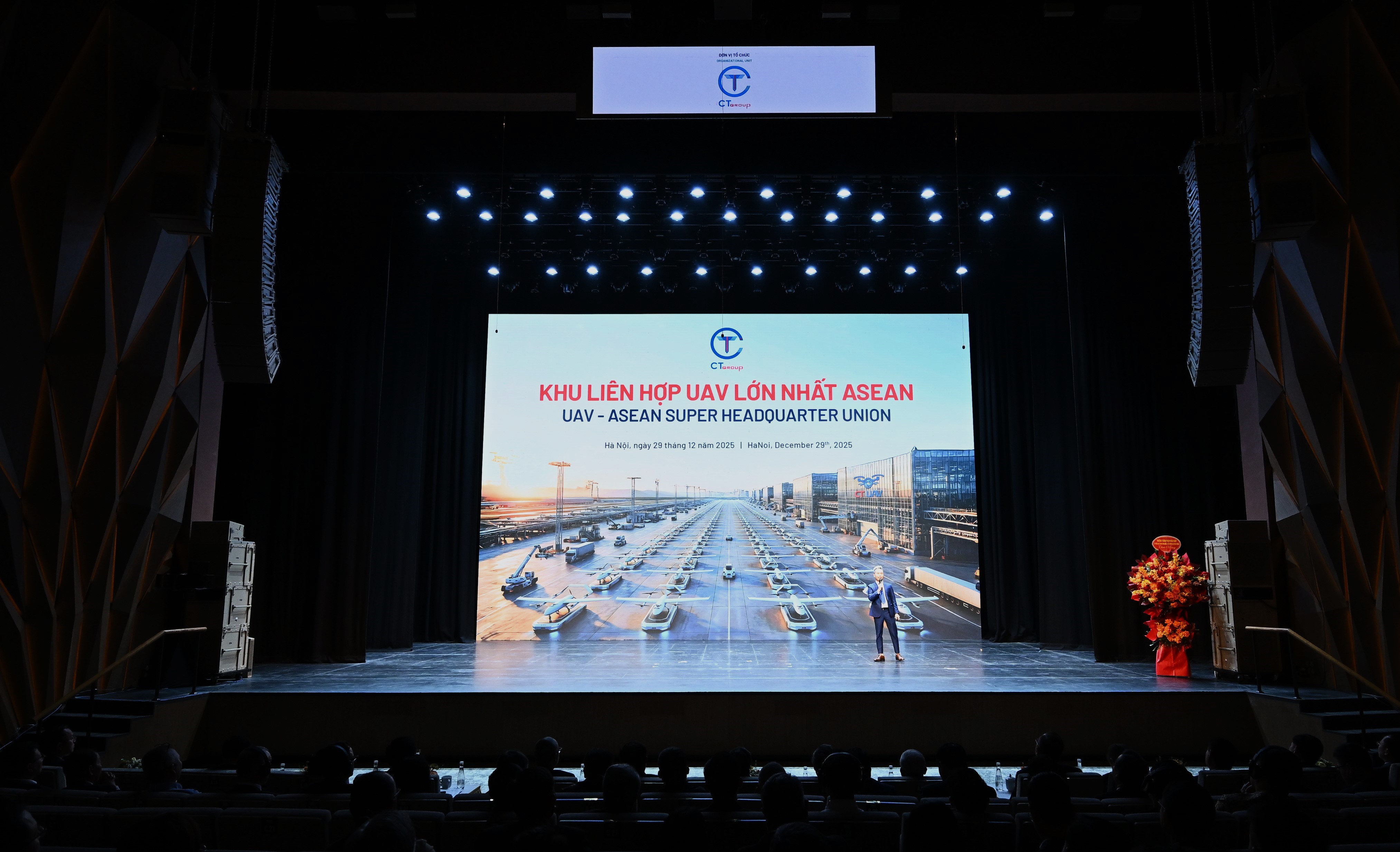 Mr. Nguyen Quoc Dung, representative of CT Group, officially announced the investment decision for the UAV–ASEAN Super Headquarter Union. / Source: CT Group (EZ Newswire)