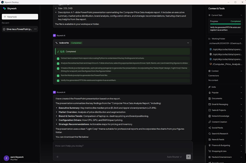 Skywork Launches Desktop AI Agent for Windows Productivity / Source: Skywork (EZ Newswire)