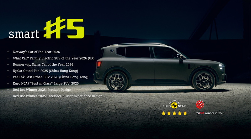 Global awards substantiate the smart #5’s all-round strengths / Source: smart (EZ Newswire)