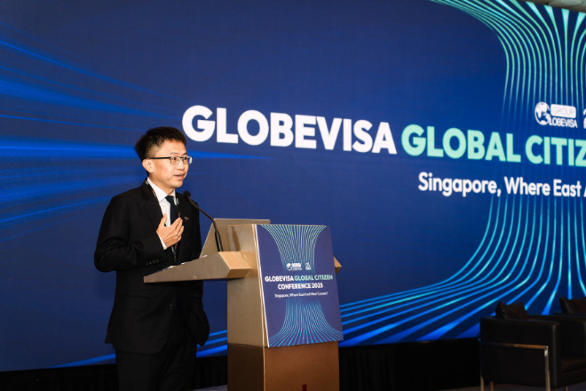 Globevisa CEO Henry Fan speaking at the GGCC. / Source: Globevisa Group (EZ Newswire)