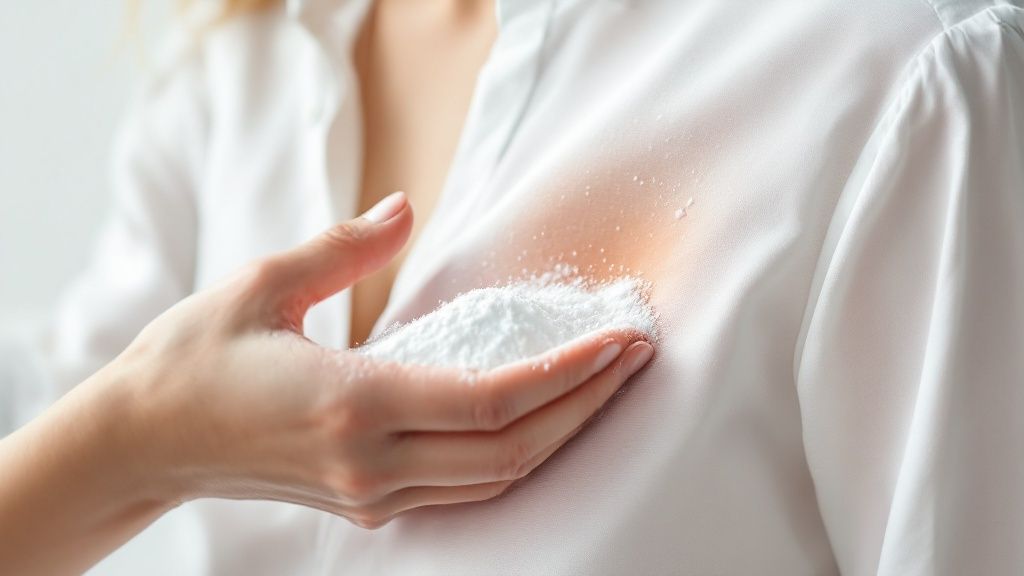 A person checking the care label on a white t-shirt before washing it.
