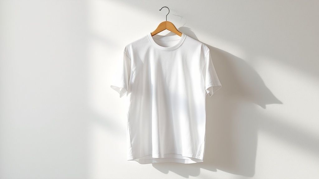 A set-in foundation stain on a white fabric collar that has gone through the dryer
