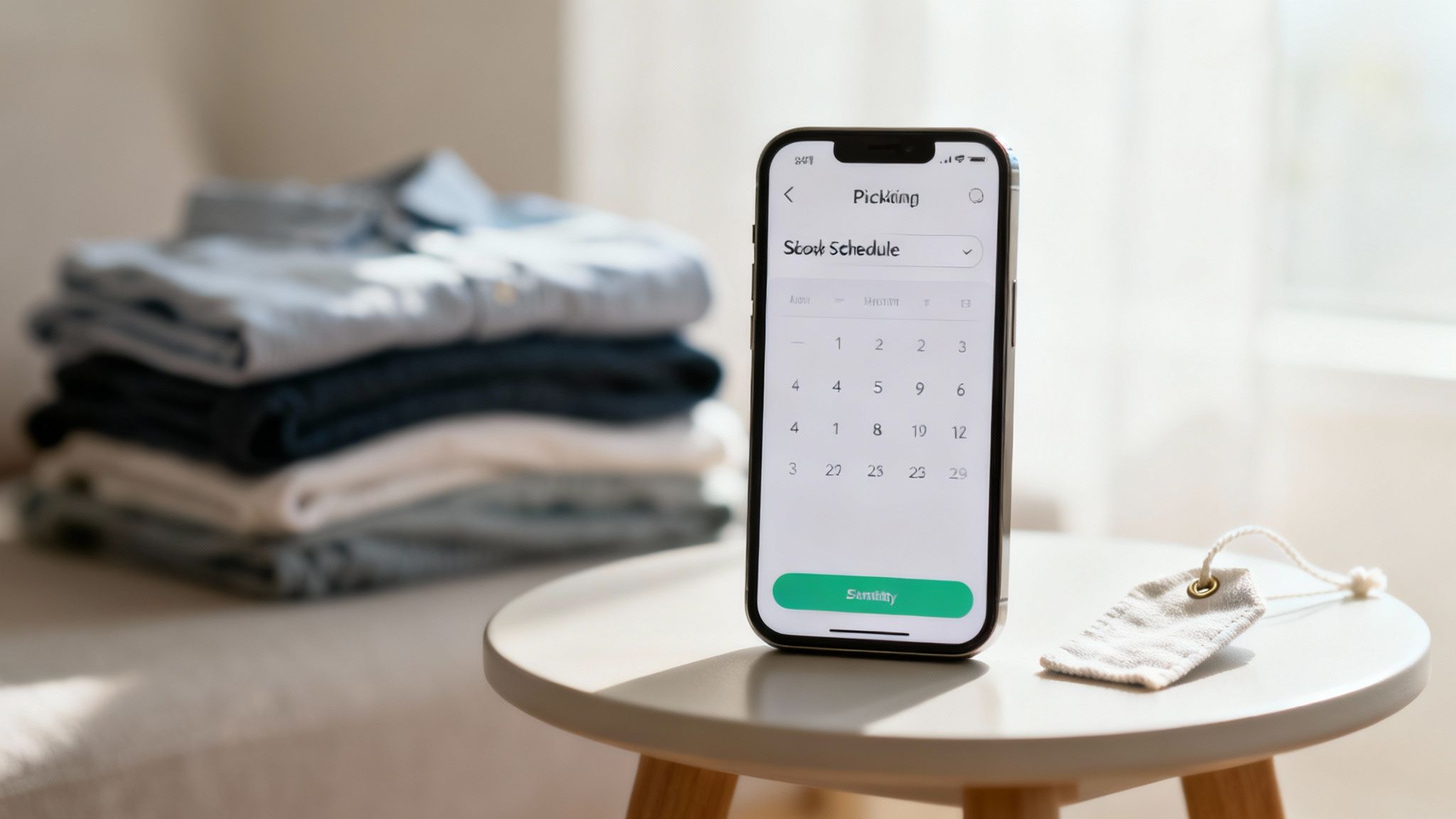 A neatly folded stack of laundry sitting on a bed, with a fresh and clean appearance.