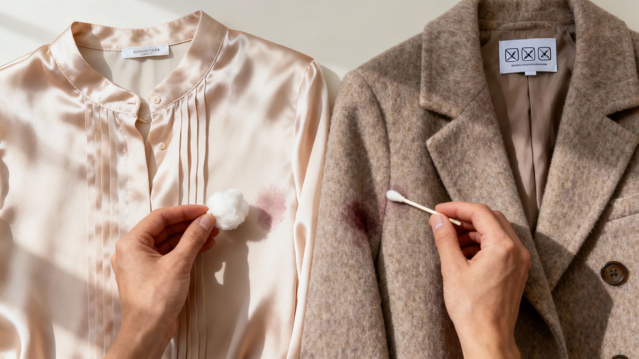 A close-up of different fabric textures and colors.