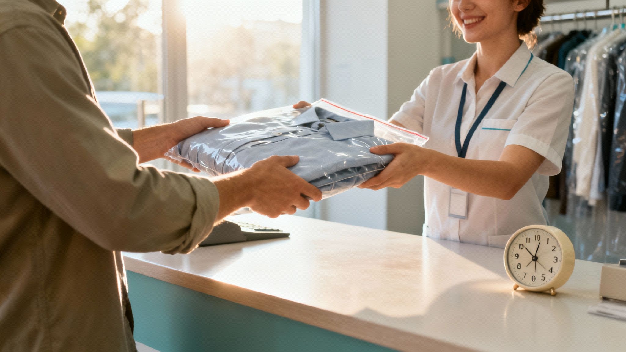 A vintage black-and-white photo of an early dry cleaning machine.