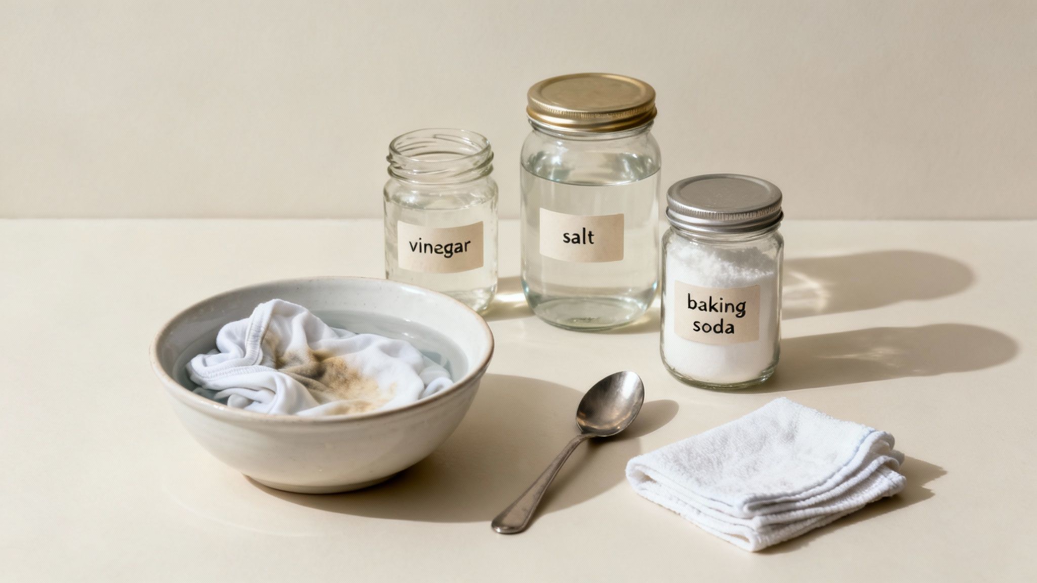 A stack of colorful folded clothes