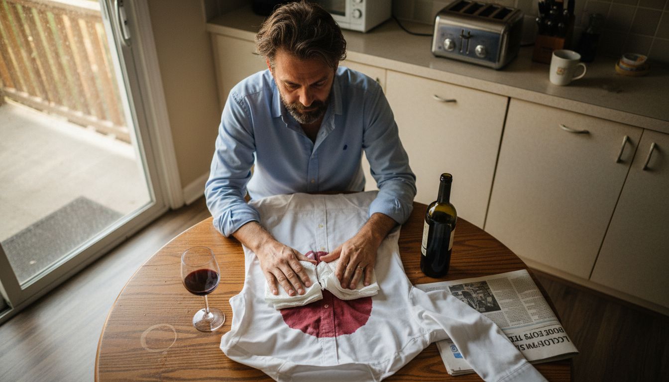 Removing red wine stain from shirt