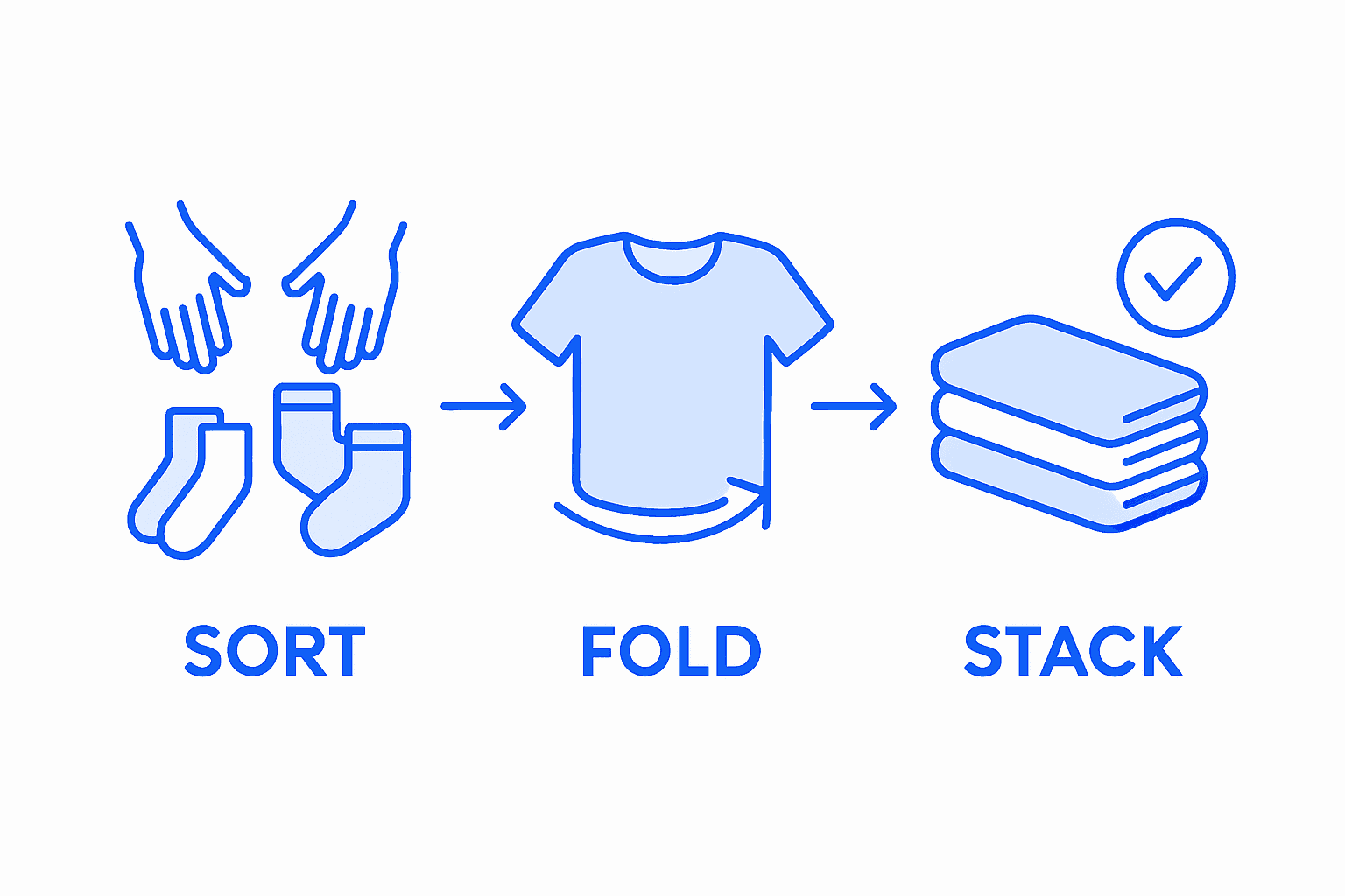 Infographic shows laundry folding process
