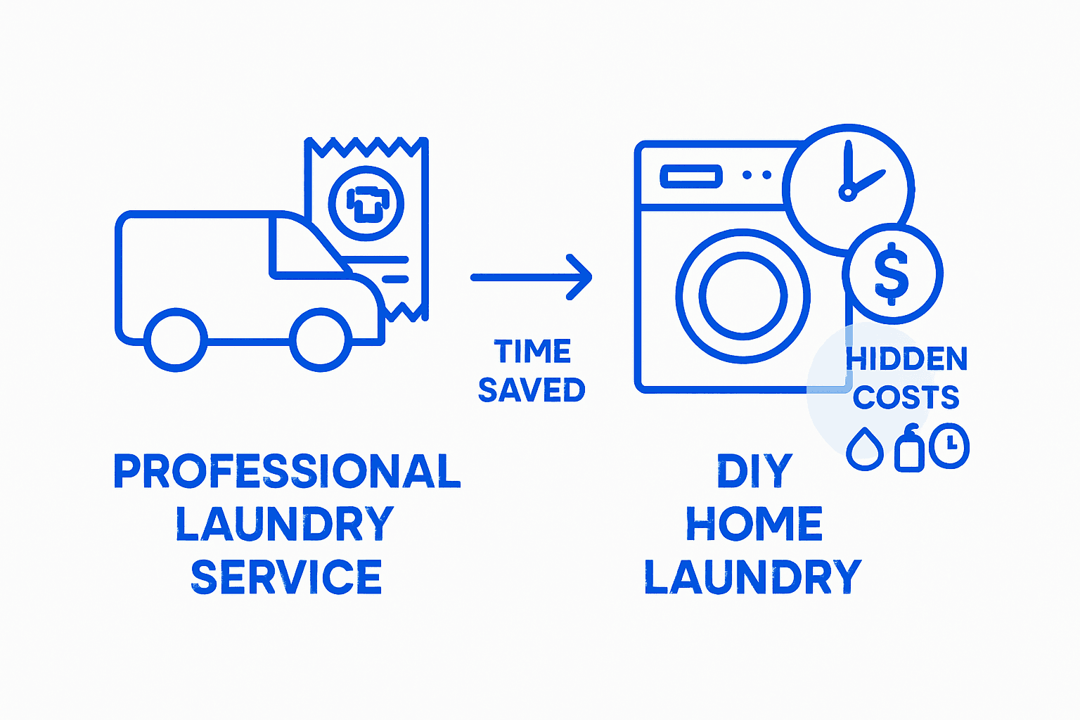 Infographic comparing laundry service and DIY costs