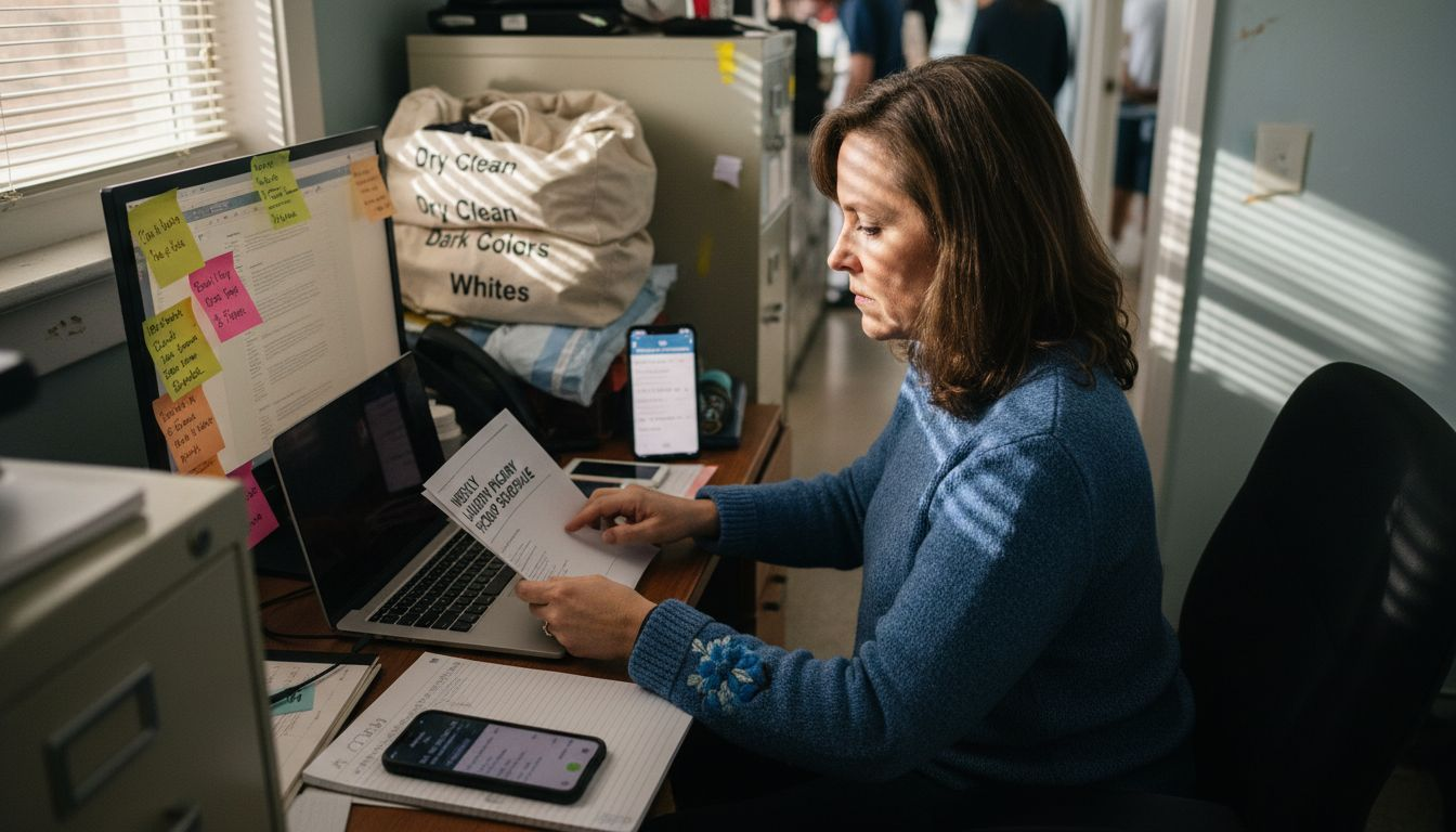 Manager scheduling business laundry pickup