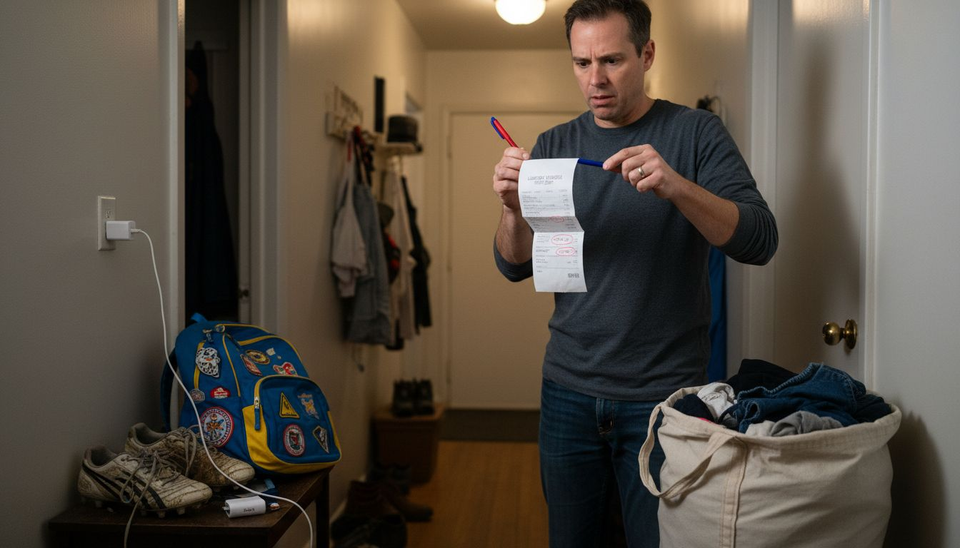 Parent marks hidden fees on laundry receipt
