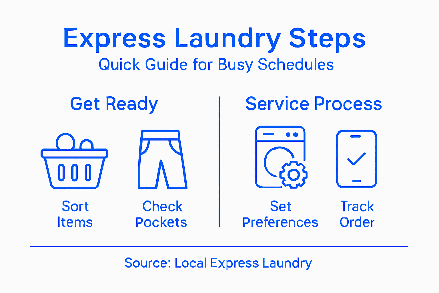 Infographic showing express laundry service steps
