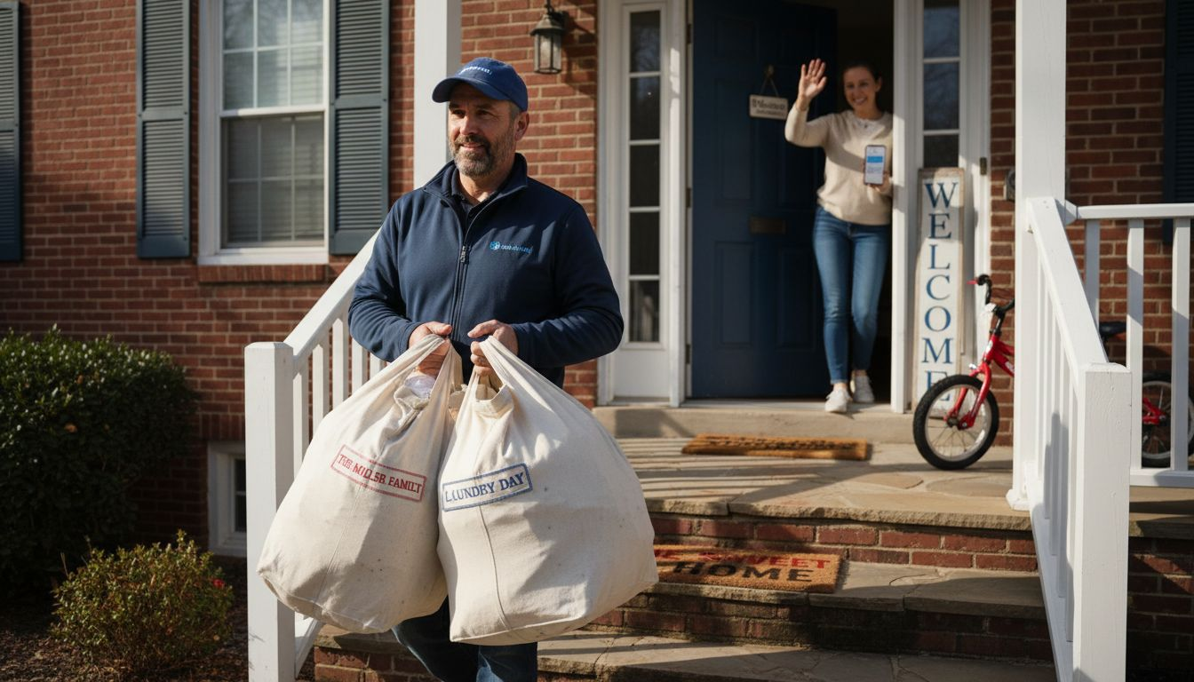 Laundry service delivery at Arlington home
