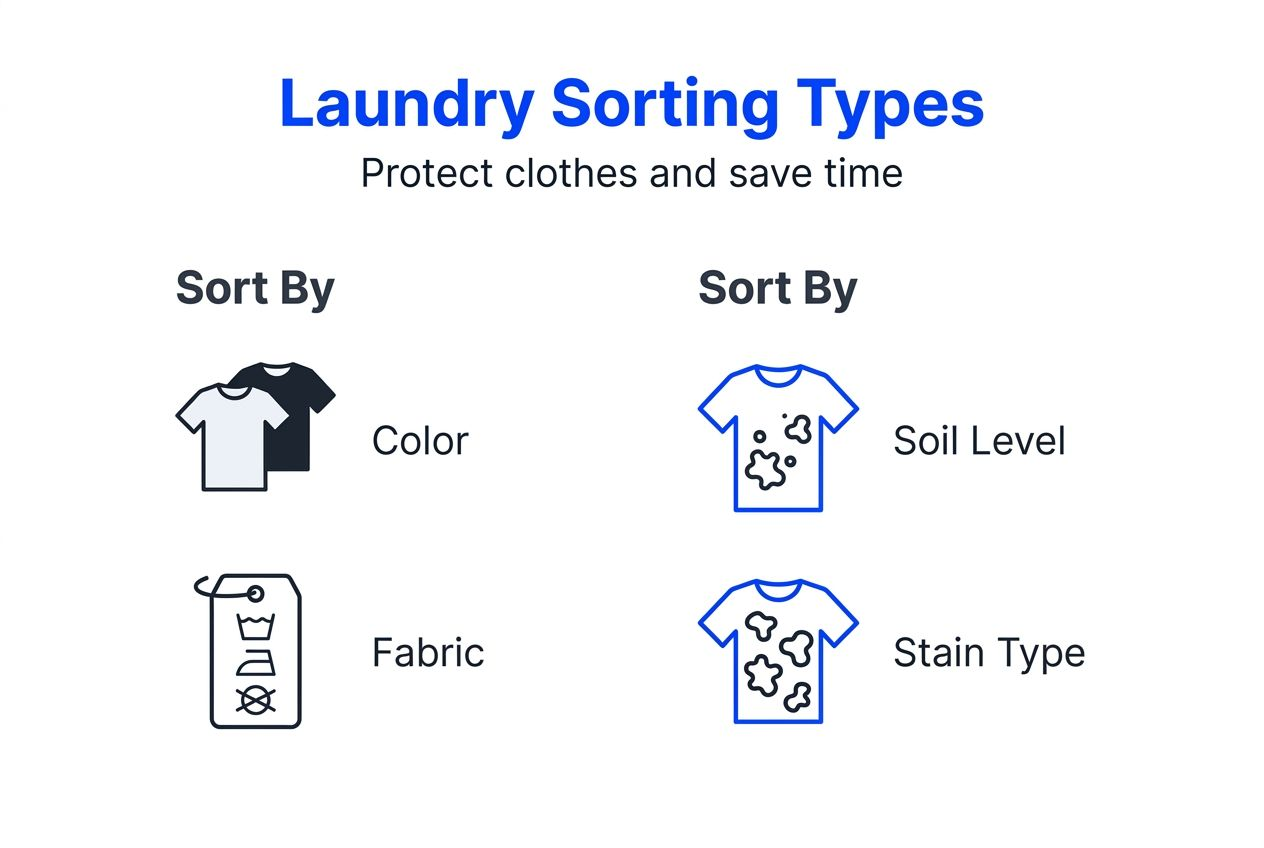 Infographic showing main laundry sorting types