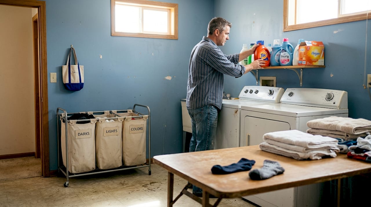 Laundry room organized with zones