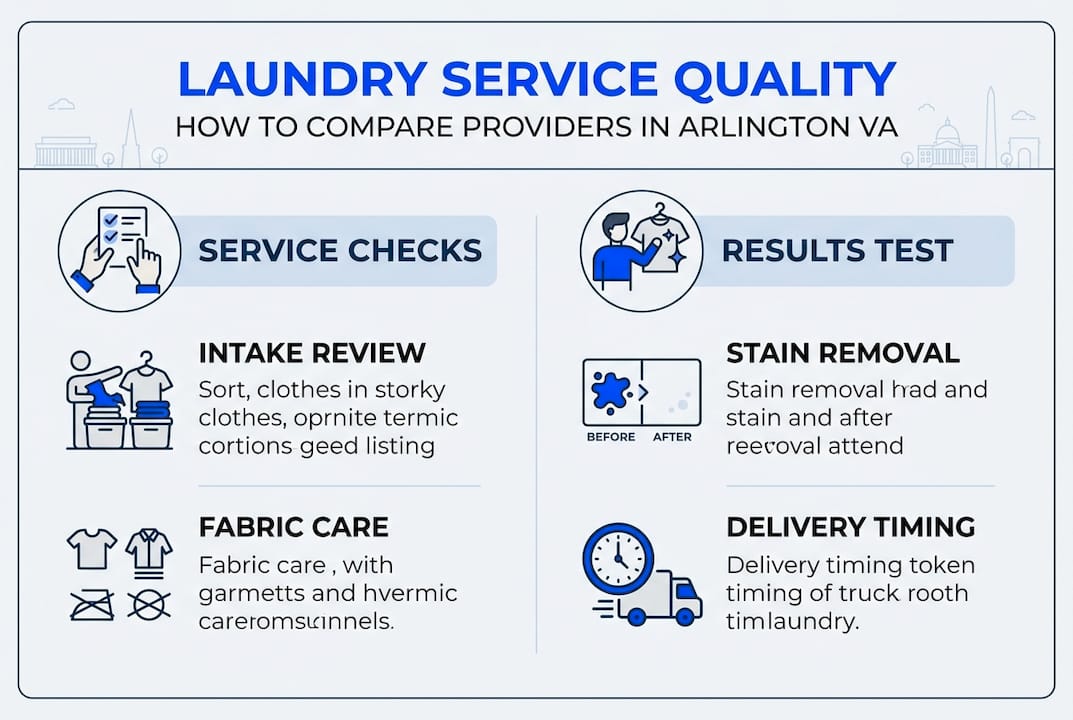 Infographic showing laundry service quality checklist