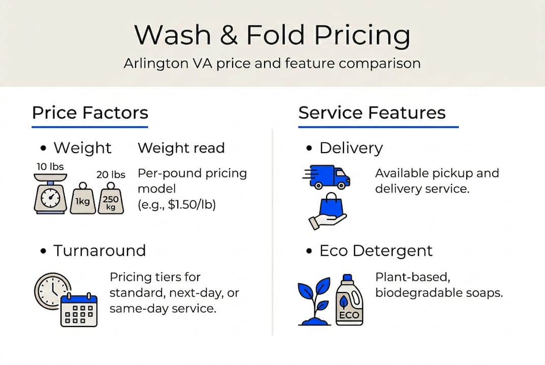 Infographic comparing pricing factors and features