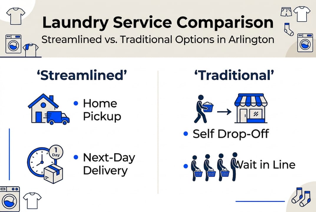 Infographic comparing streamlined and traditional laundry