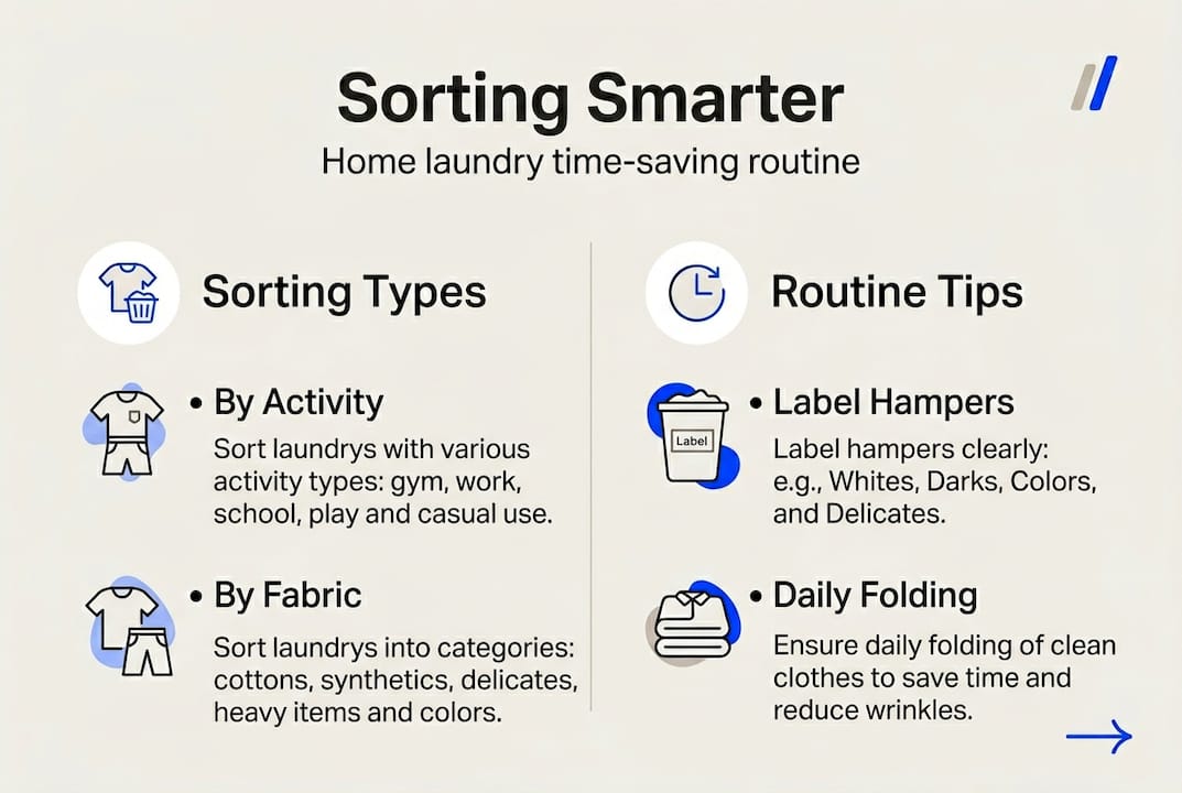Infographic showing laundry sorting smart routine