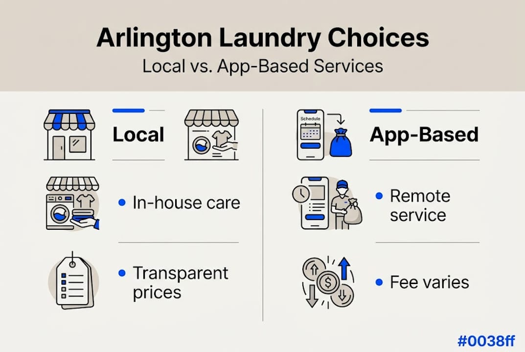 Infographic comparing Arlington laundry services