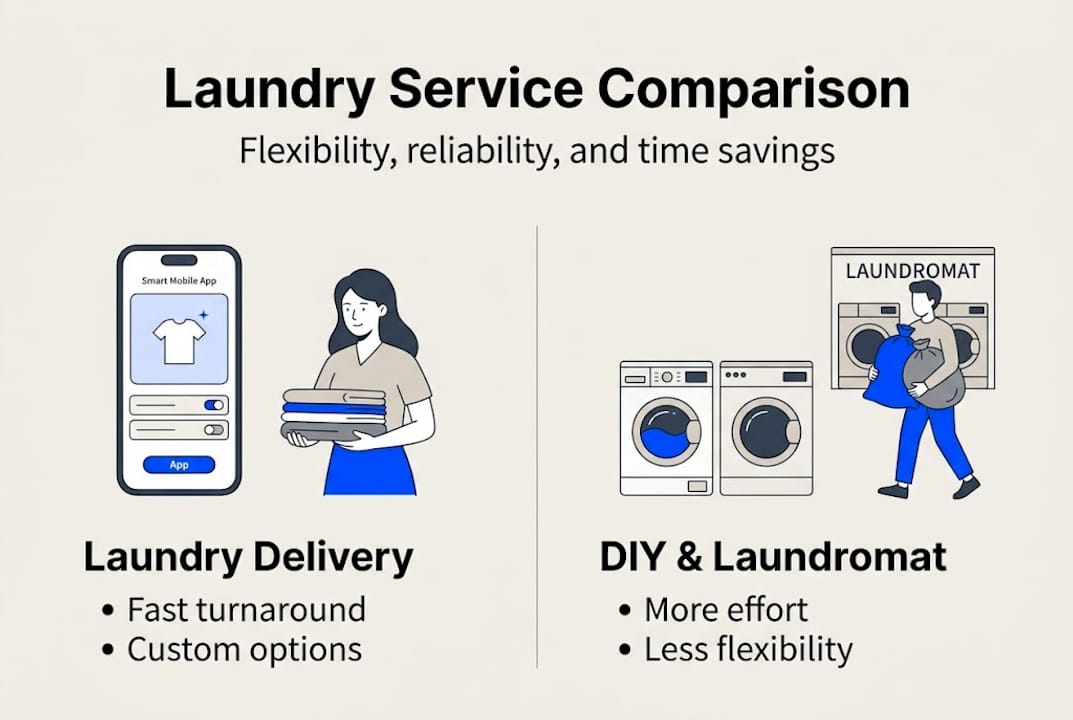 Infographic comparing laundry service options
