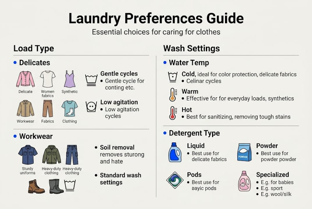 Infographic on key laundry preference categories