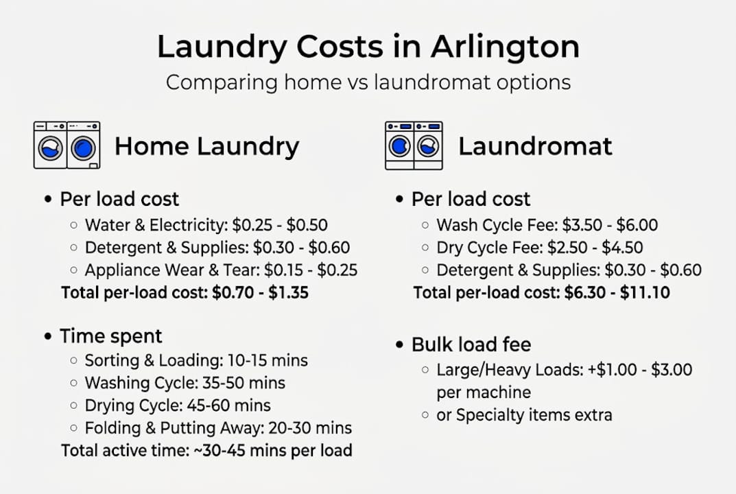 Infographic comparing Arlington laundry costs