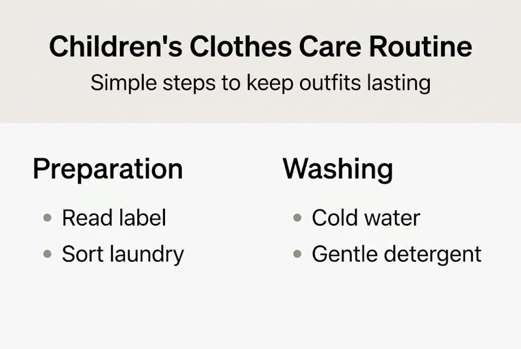 Infographic on caring for children’s clothes