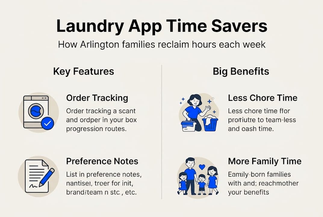 Infographic on laundry app features and benefits