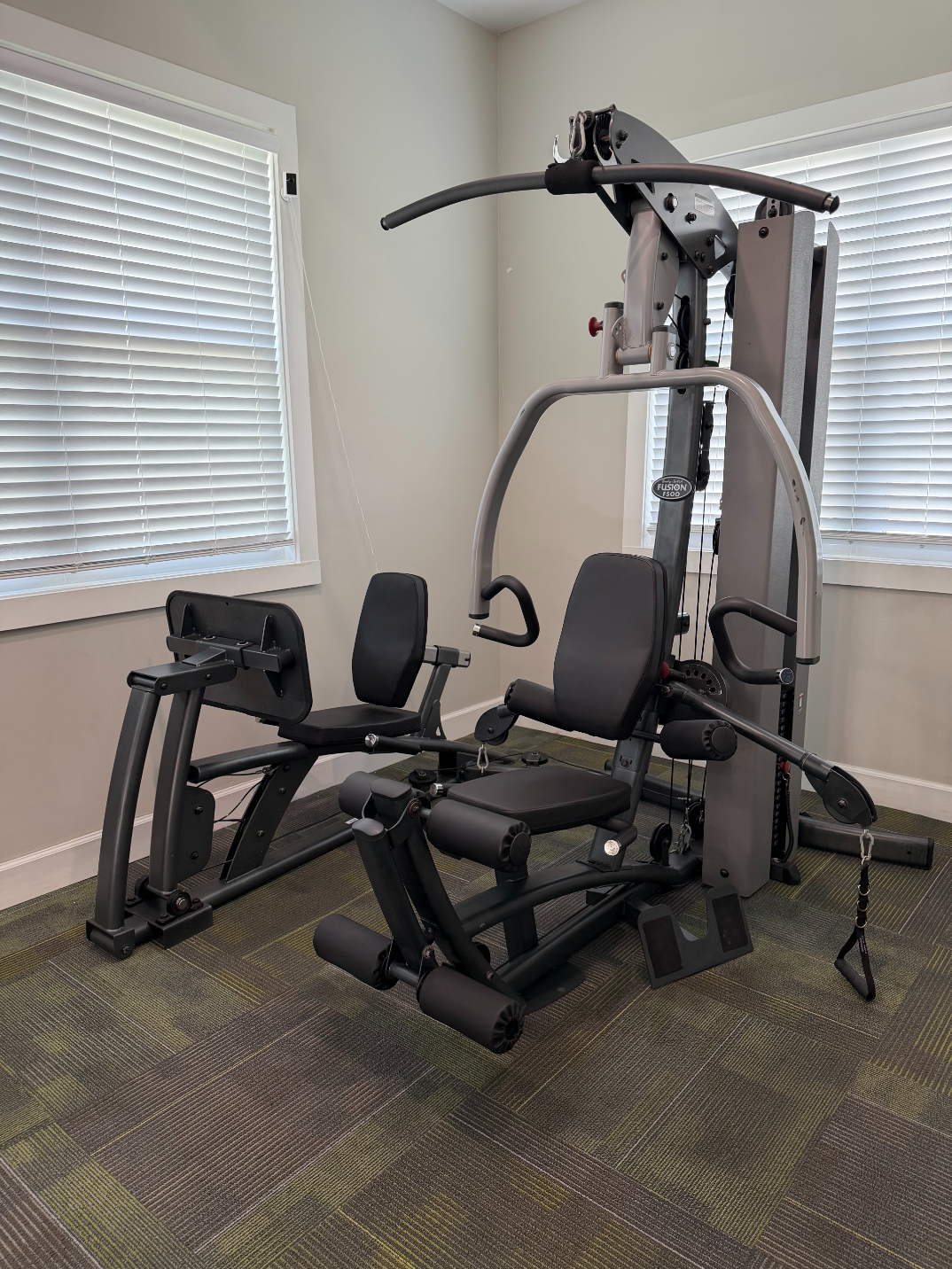 Fitness center with weight machine