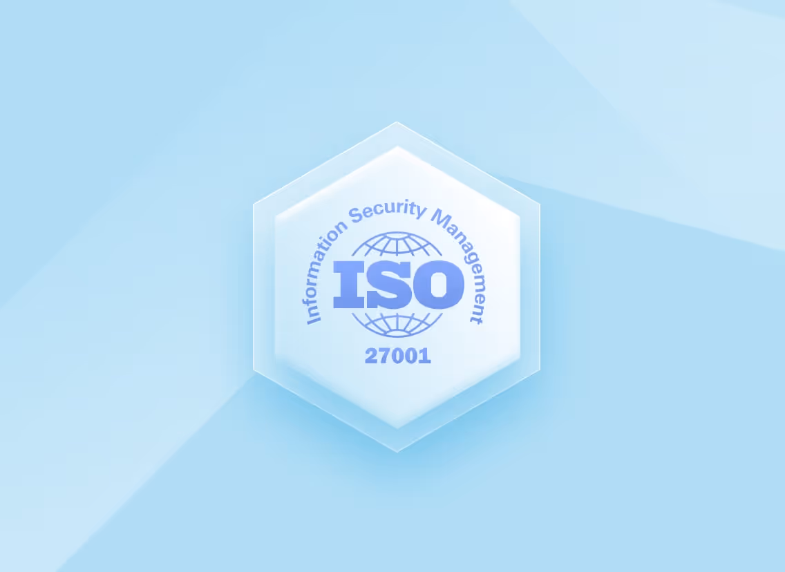 A blue and white hexagonal logo with the word international security management on it.