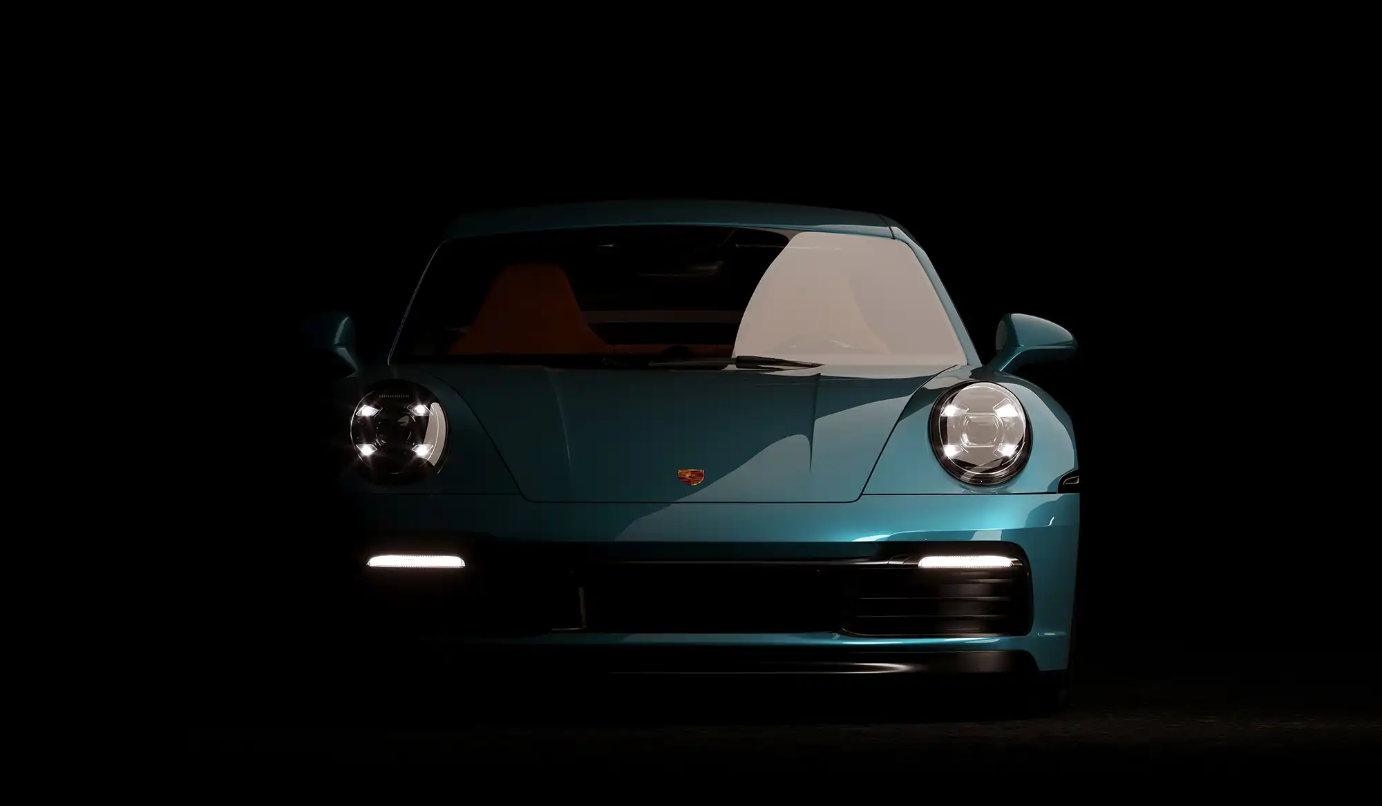 Teal Porsche 