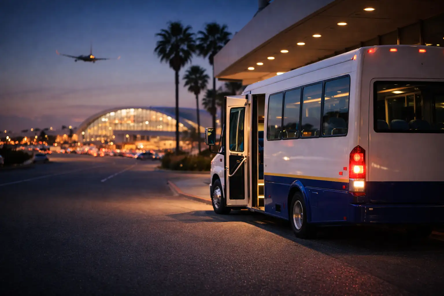 San Diego airport shuttle bus.