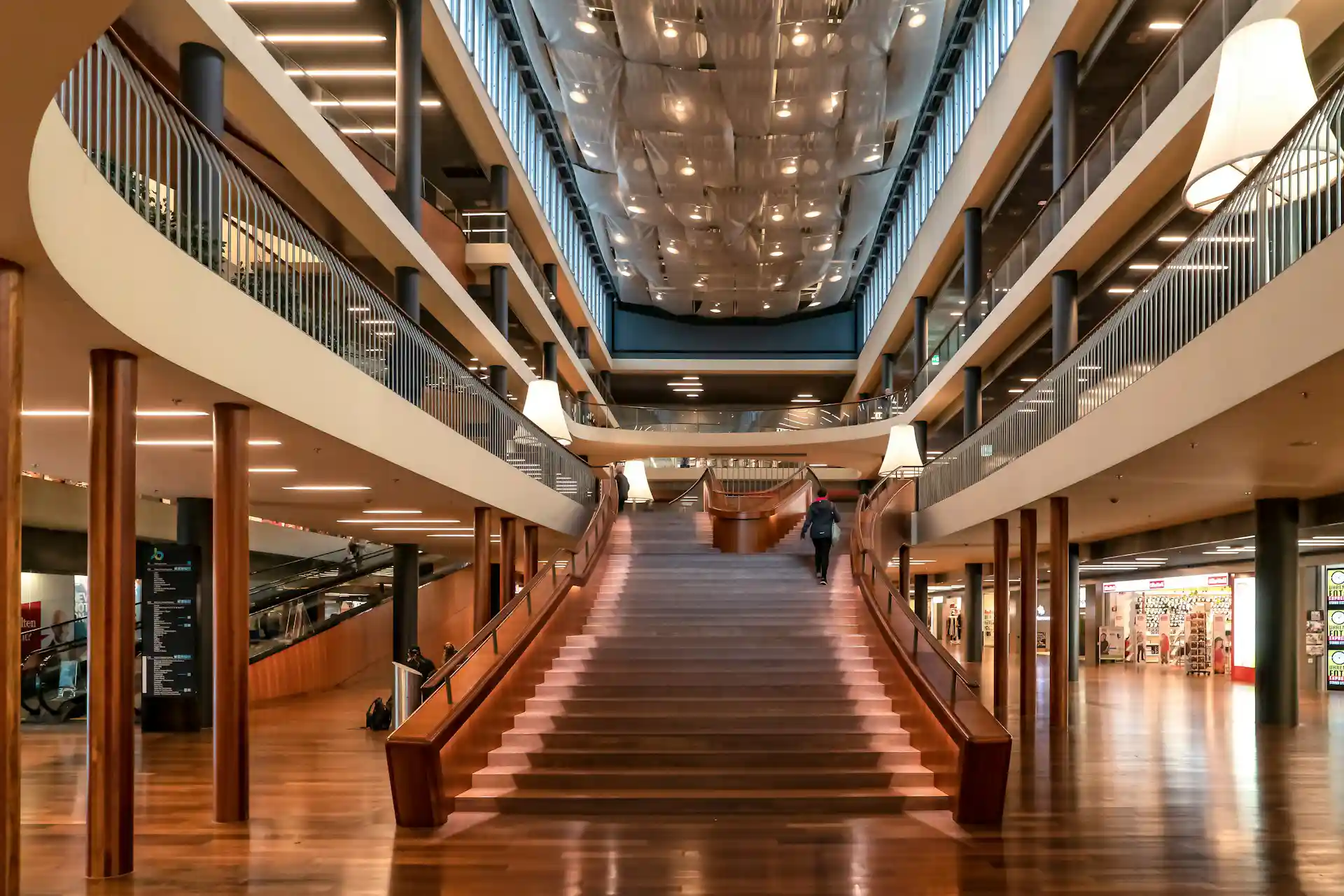 Interior stairway in a San Diego hotel where a premises liability injury could occur