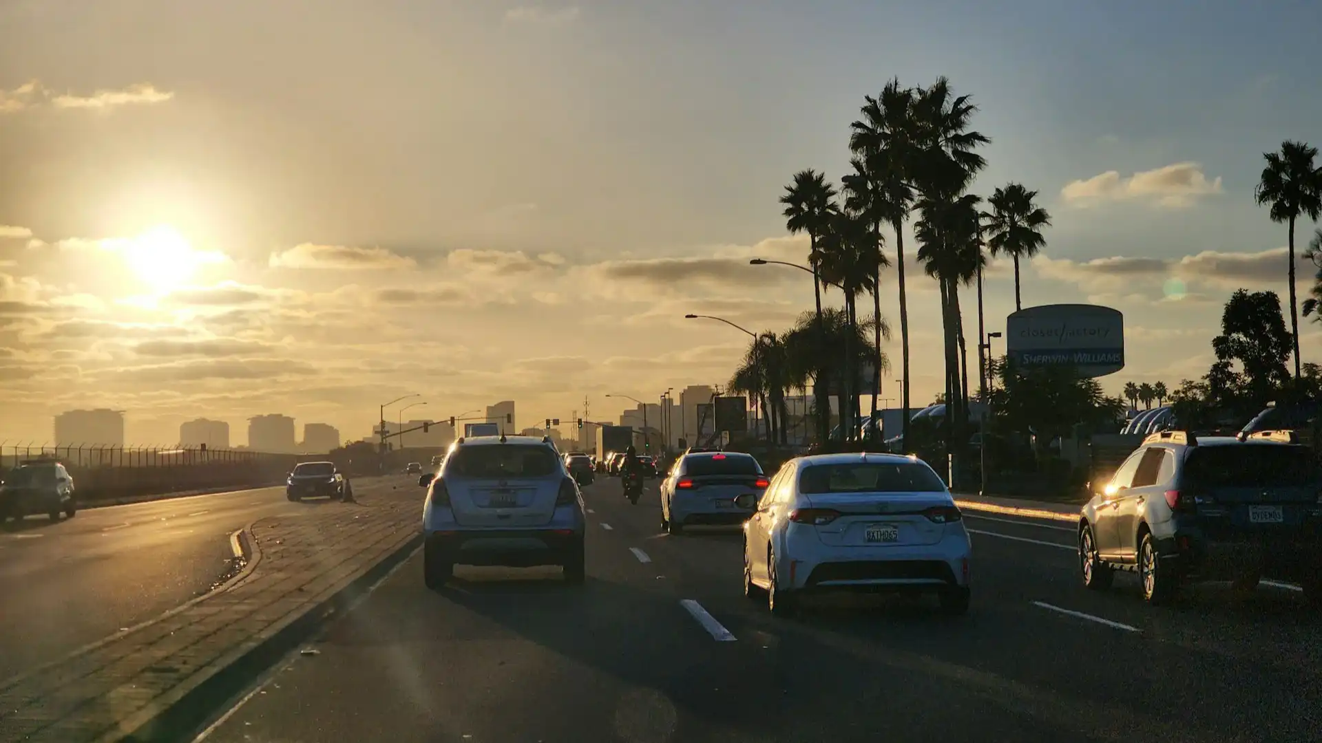 San Diego freeway morning traffic