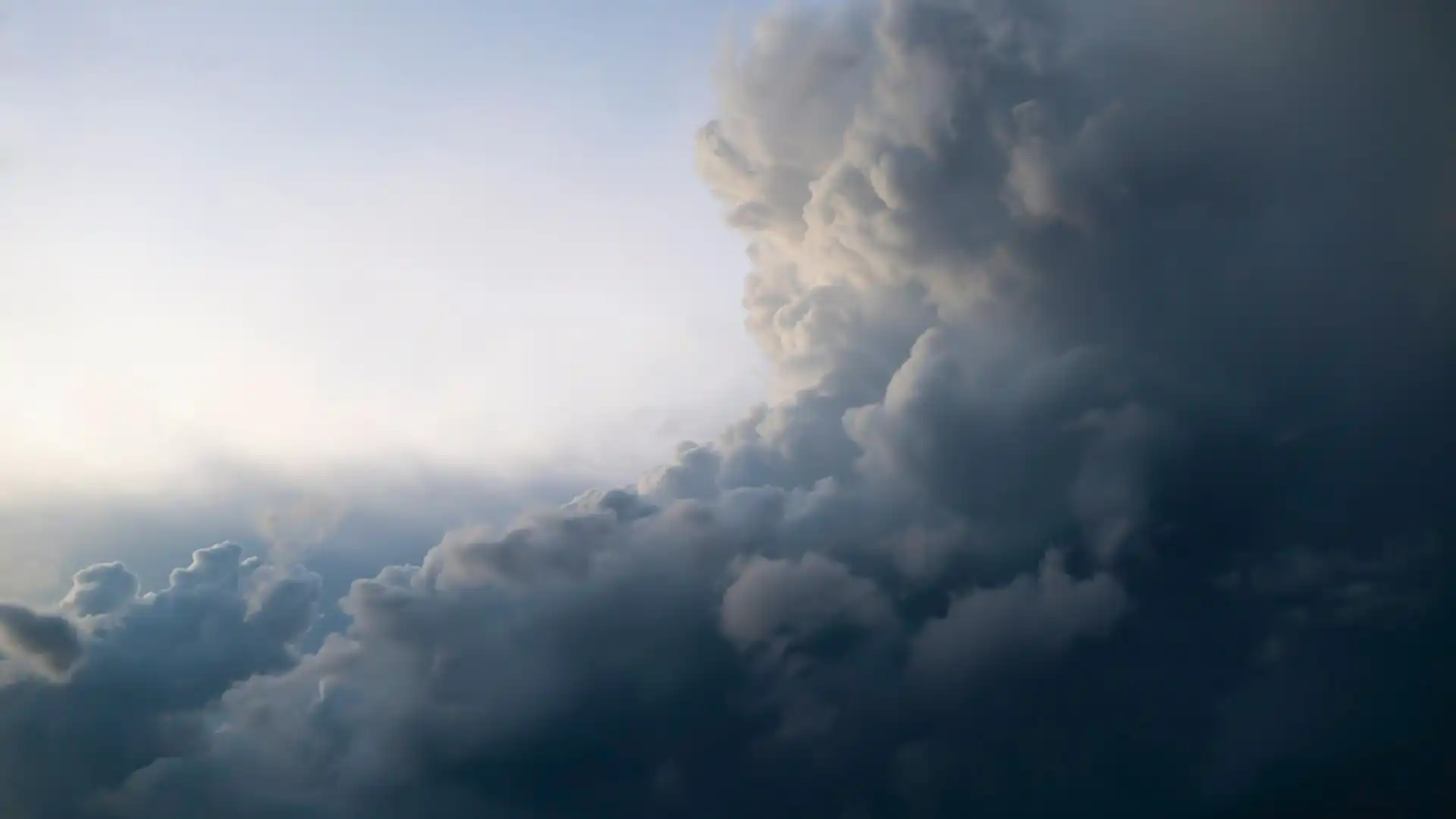 Dark storm clouds close up