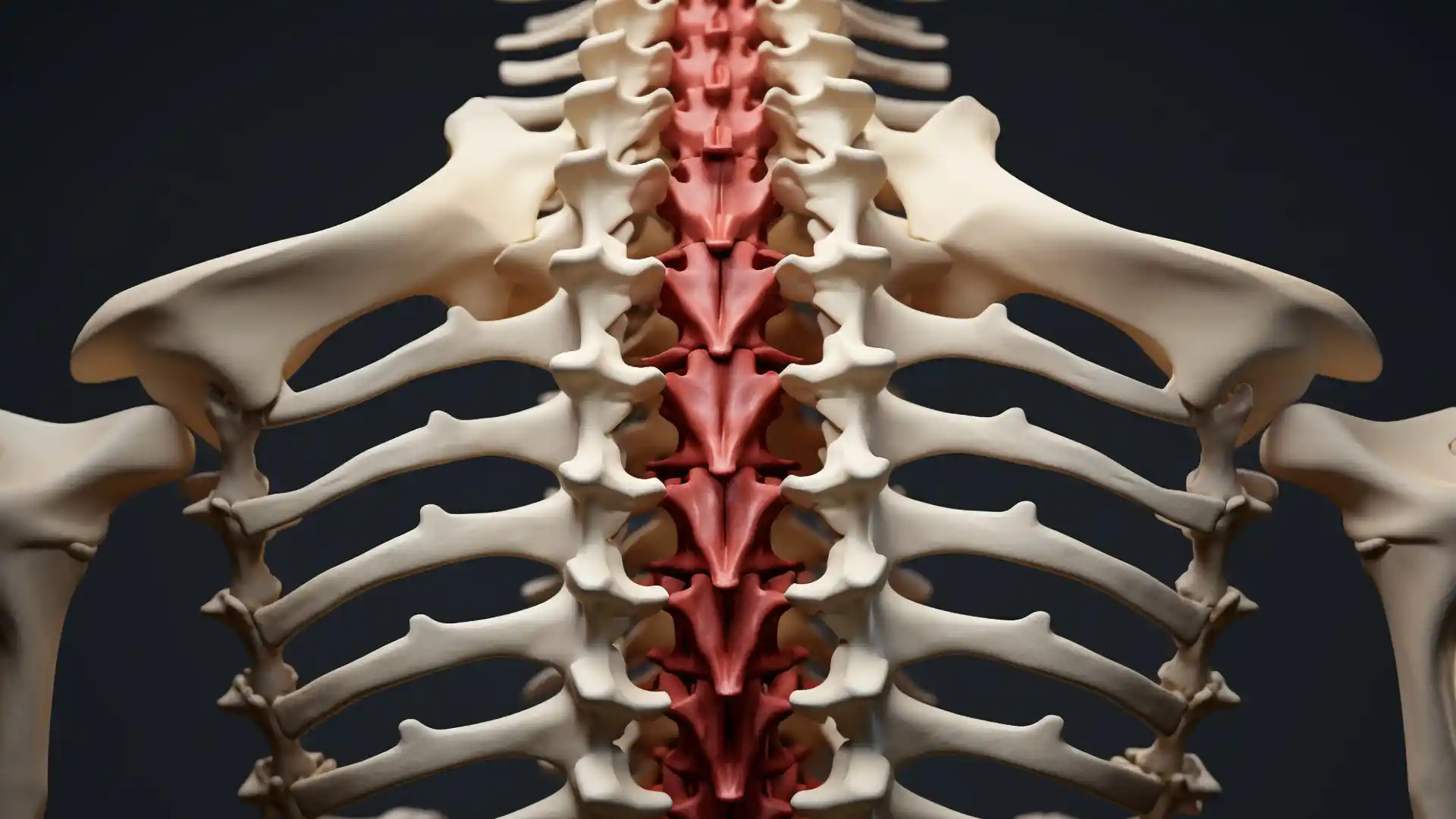 Human spine model used for showing spinal injuries to a jury
