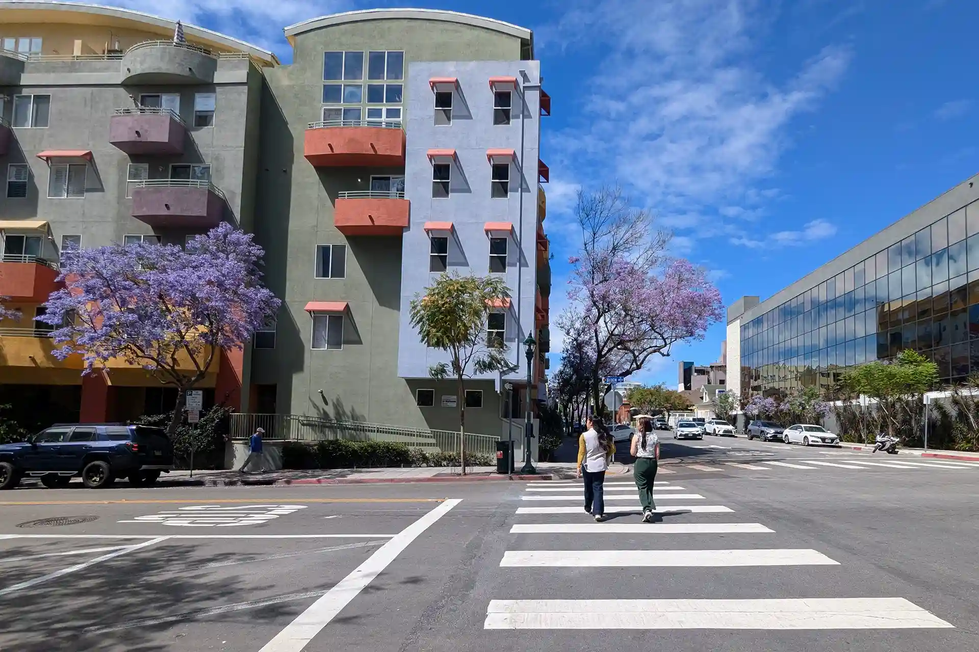 San Diego crosswalk intersection highlighting steps pedestrian accident victims should take to protect their legal rights