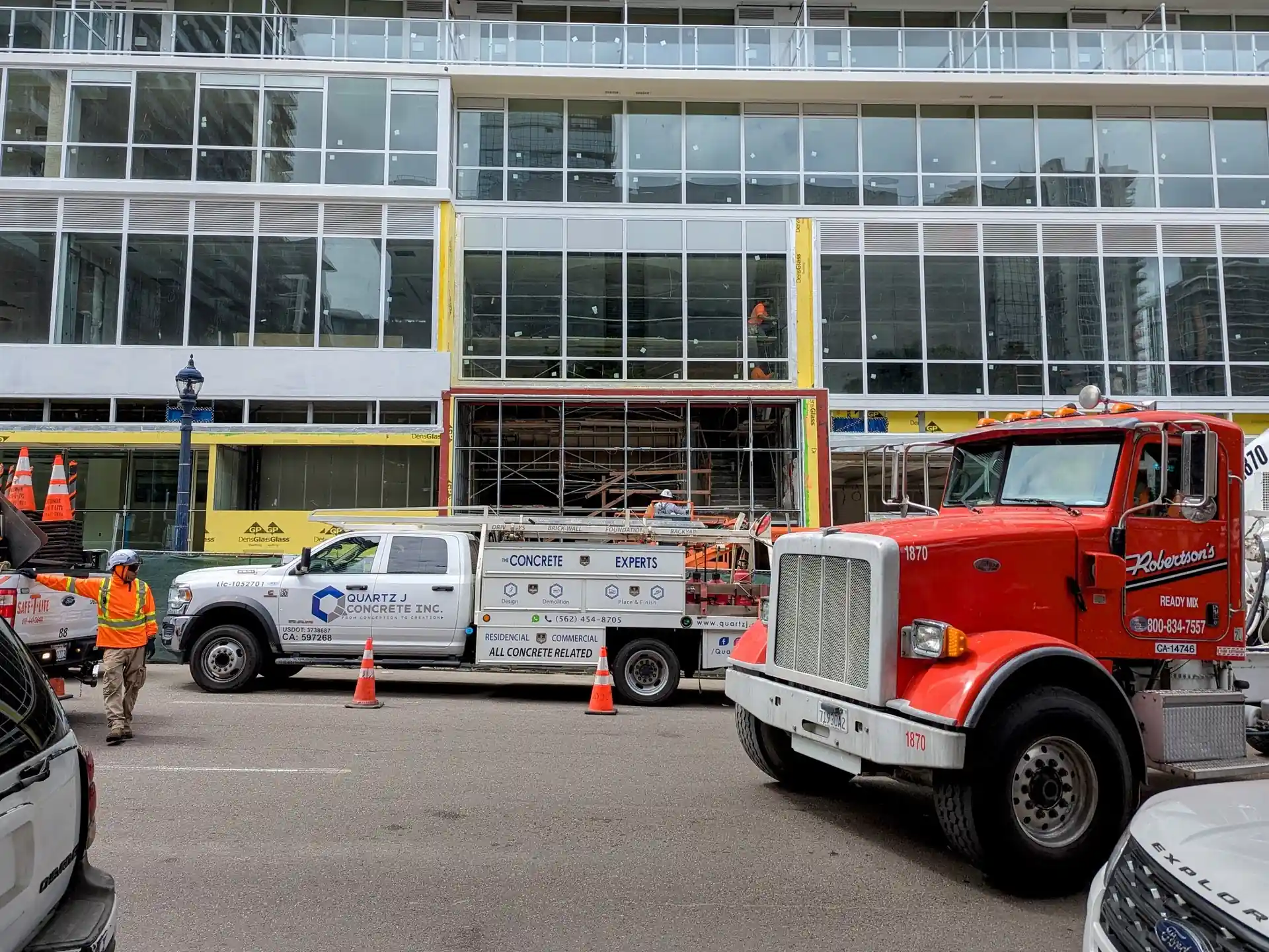 High rise construction site in progress in San Diego.