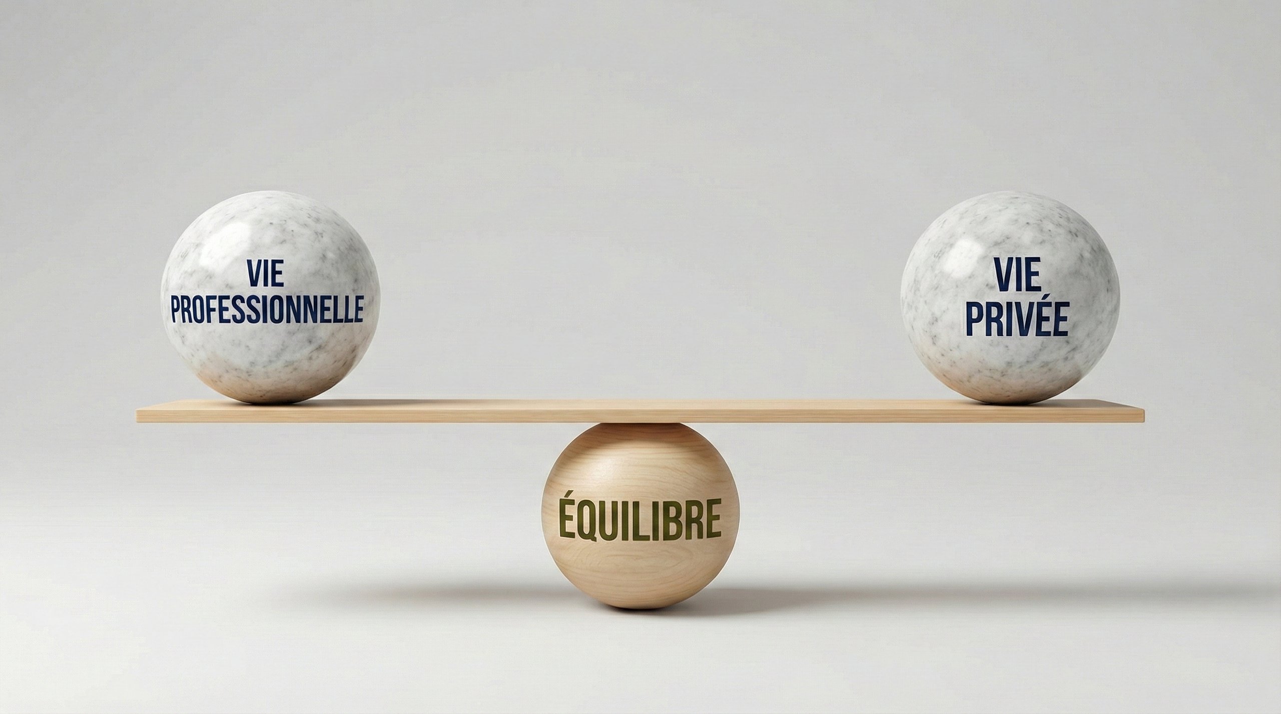 Une balance en équilibre entre vie professionnelle et vie privée