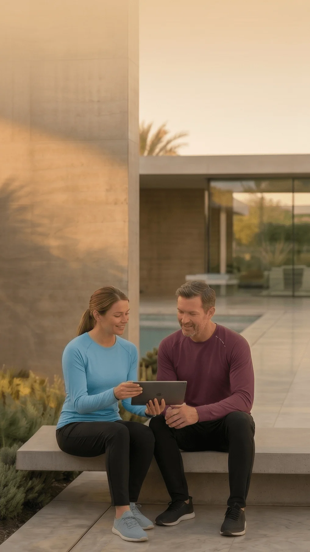 People outdoors wearing Lightsmart Halo apparel for business wellness programs