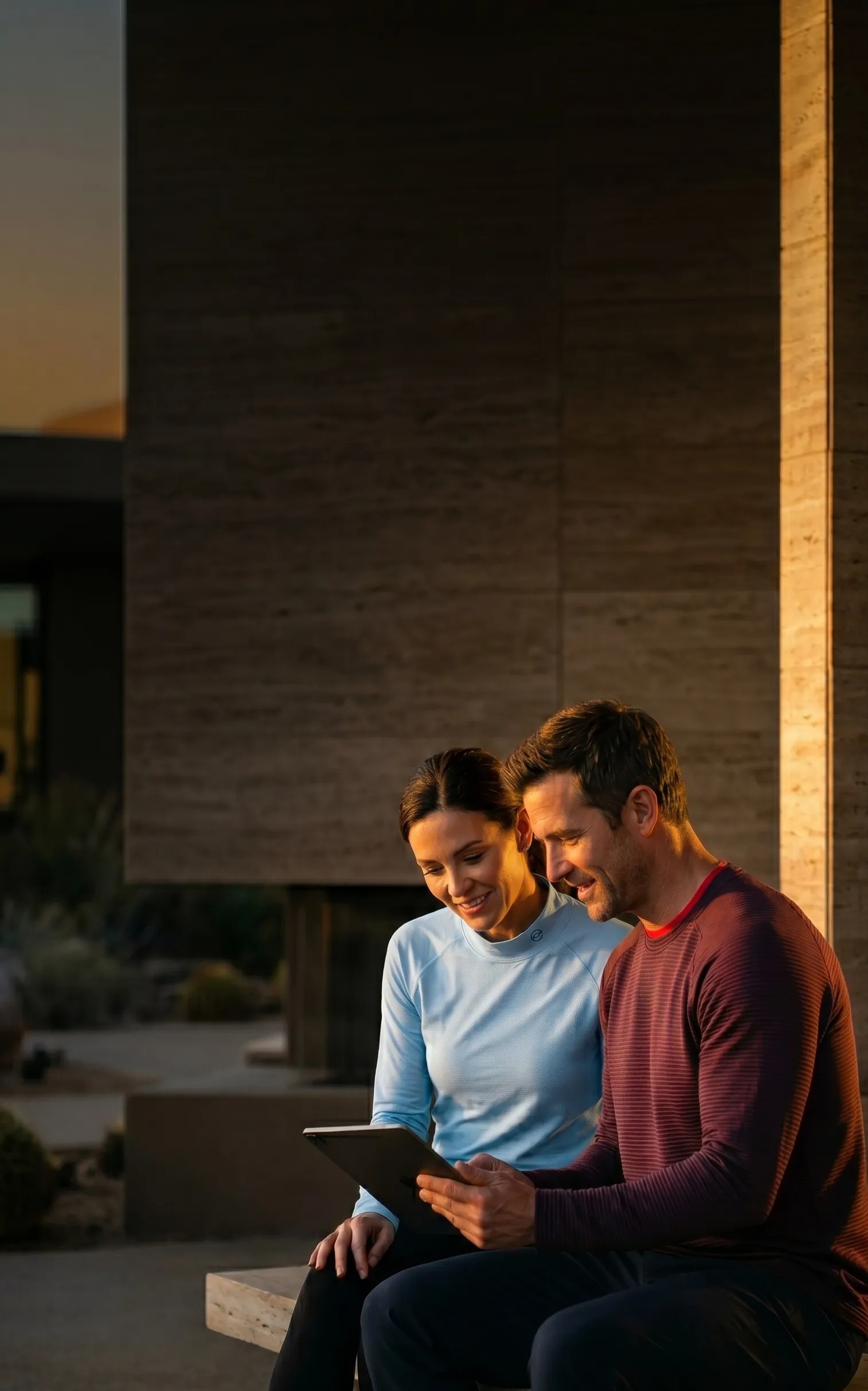 People outdoors wearing Lightsmart Halo apparel for business wellness programs