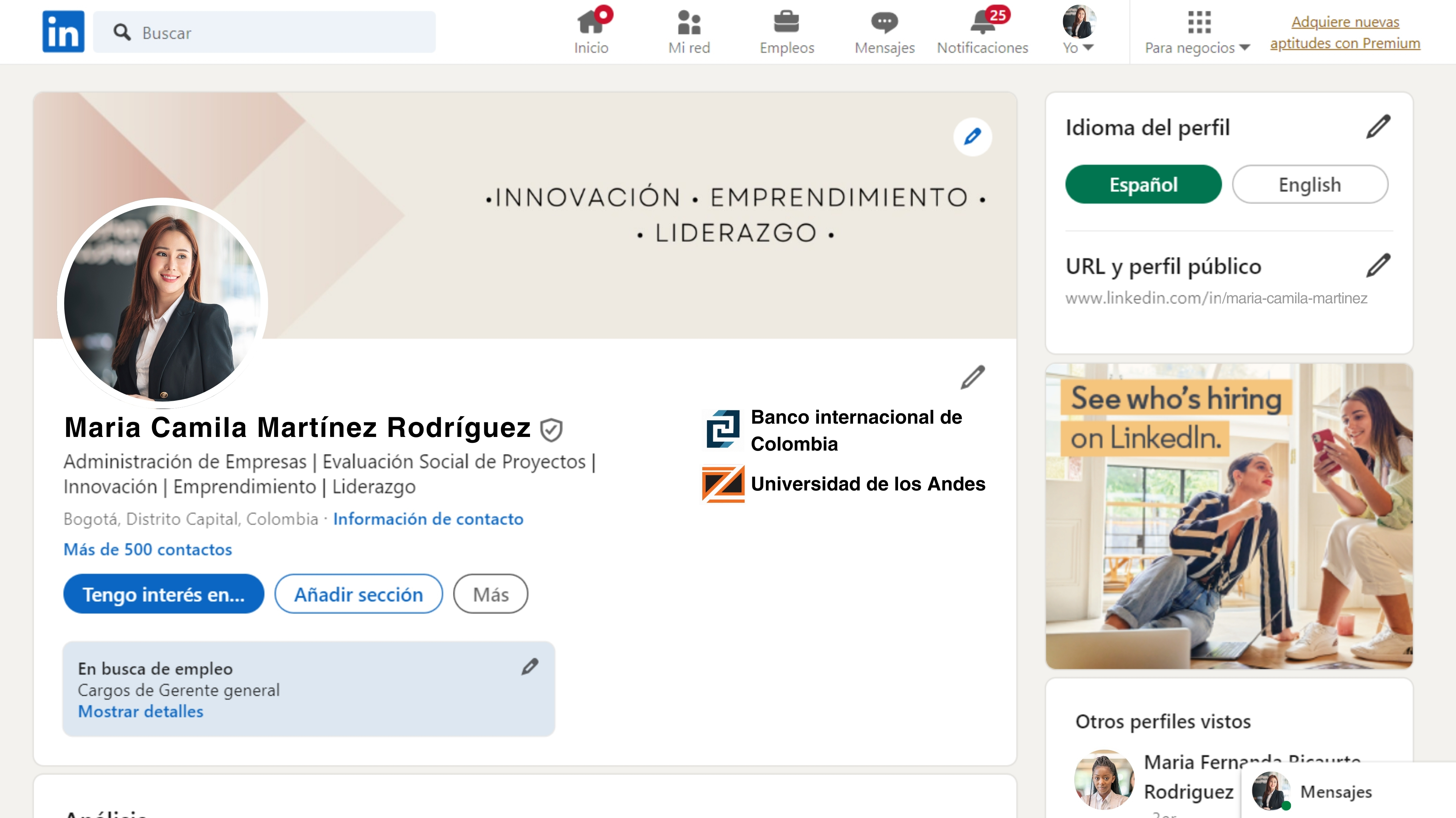 Perfil en LinkedIn