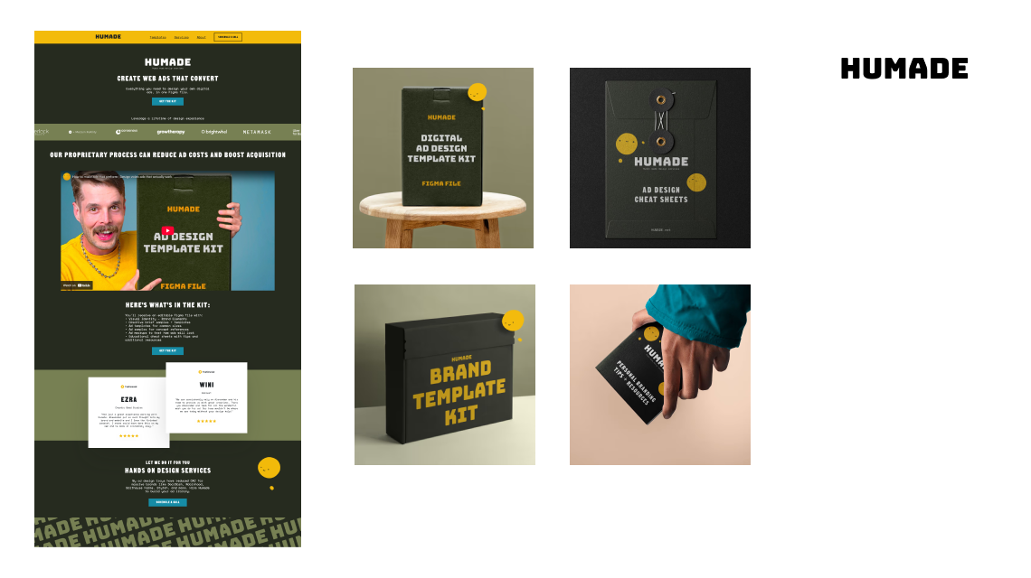 Screenshots of Humade website