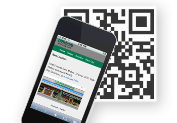 Customer scanning QR code at restaurant table - order and pay by phone